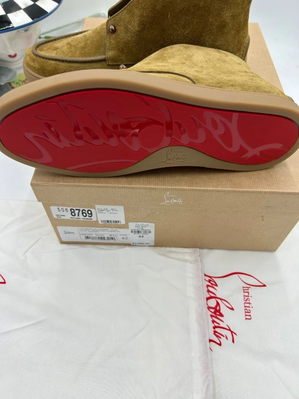 Men’s Christian Louboutin Chambeliss Desert Suede Boots. Size 43/10 US.